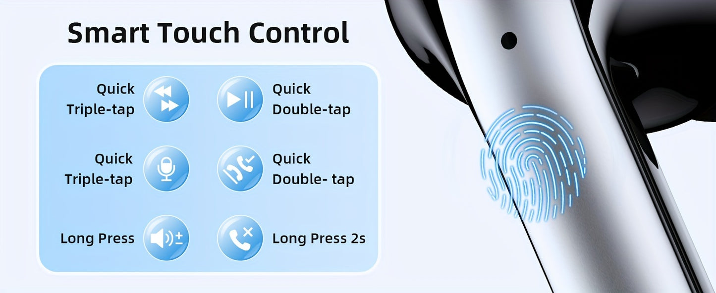 Wireless Headphones, Wireless 5.3 Earbuds, 13Mm Speaker, 30H Playtime, Type-C Fast Charging Box, Stereo Wireless In-Ear Headset, Suitable for Iphone And Android In-Ear Headsets, Gaming Business Sports Headphone Mic