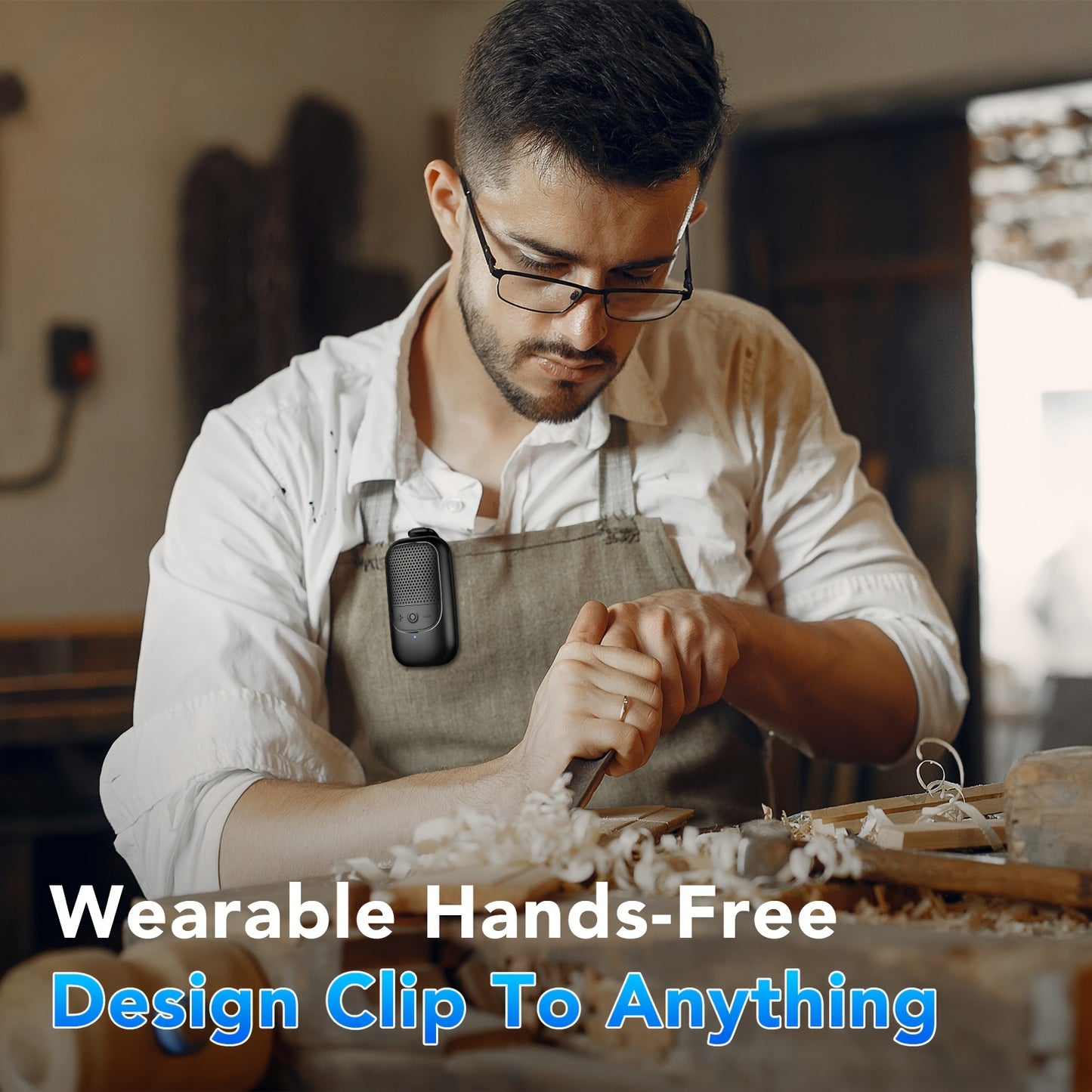 TIMU Mini Wireless Speaker, Wearable Clip-On Portable Speaker with Built-in Microphone for Hands-Free Music and Calls, Up to 24 Hours Battery Life, Compact Outdoor Speaker Suitable for Both Men and Women