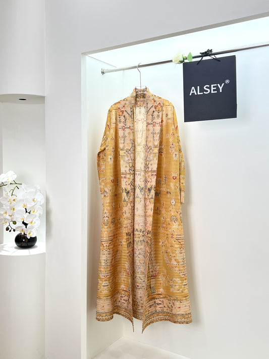 Plus Size Yellow Floral Kaftan Dress