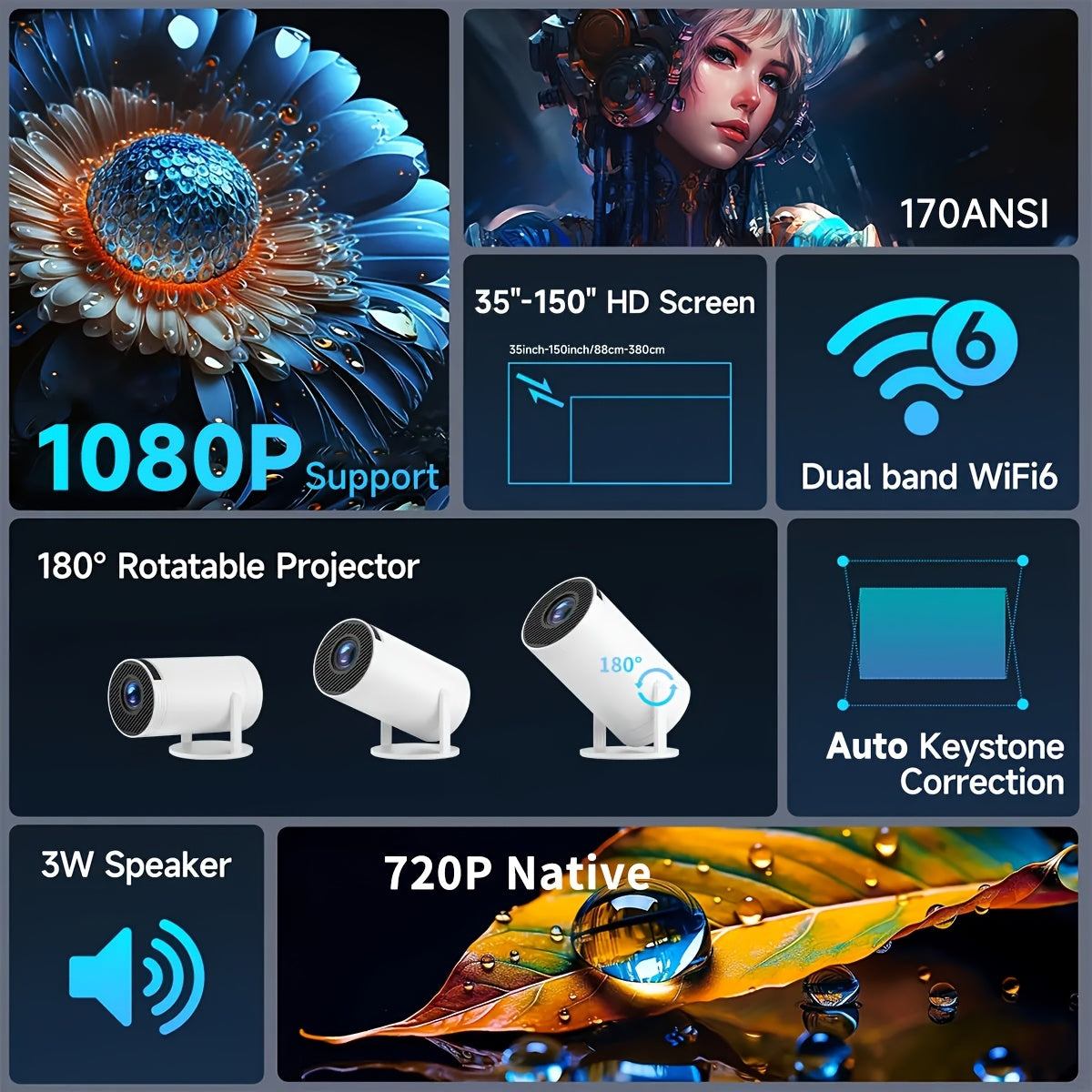 SGV Portable Smart Mini Projector